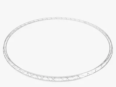 Circle Triangular Truss Full diameter 1000cm 3D model
