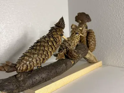 Decorative Pine Cone Art Sculpture  PBR Textured 3D Printable Low-poly 3D model