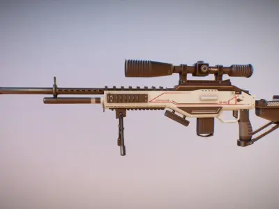 Futuristic Weapon Pack - Unity and Unreal Packages Low-poly 3D model