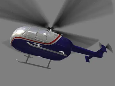 Bo105 V5 Helicoopter Low-poly 3D model