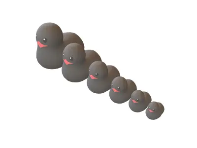 Matryoshka Duck Decoration V1 003 Low-poly 3D model