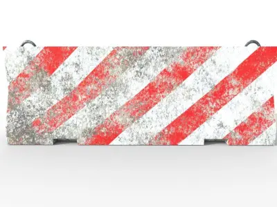 Barier barricade Low-poly 3D model