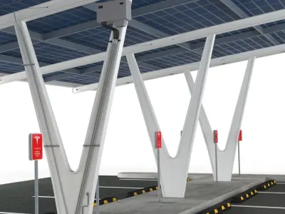 Electric Vehicle Charging Point EV Station 01 3D model