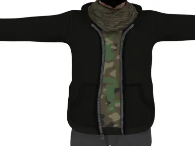 man fatty Free low-poly 3D model