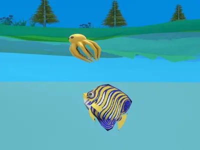 Low Poly Cartoon Nature Low-poly 3D model