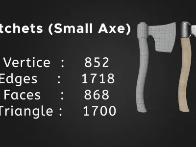 Weapons Game ready 3d models Low-poly 3D model