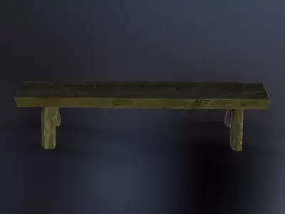Log Bench Low-poly 3D model