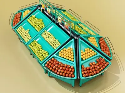 Fruit Stand Store Display 3D model