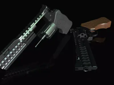 Korth national standard 357 Magnum Low-poly 3D model