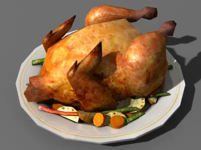 Food Chicken Low-poly 3D model