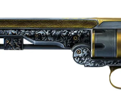 Multibarrel Short Barrel Revolver 04 Low-poly 3D model