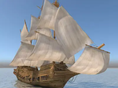 Medieval War Ship 3D model