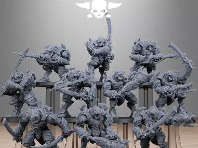 Xenarid Warriors 3D print model