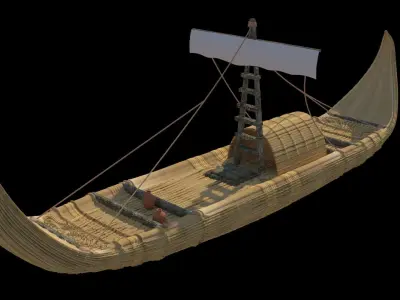 Canoe viking boat 3D model