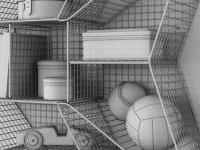 RH SHELF JET ZINC 3D model