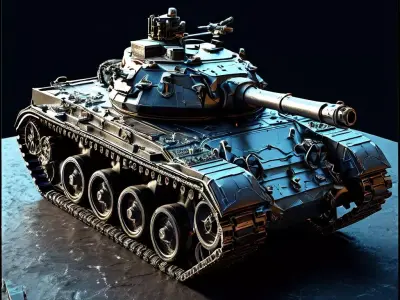 Realistic Battle Tank 3D Model Low-poly 3D model