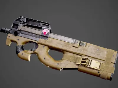 FN P90 Submachine Gun AAA Game Ready Asset Low-poly 3D model