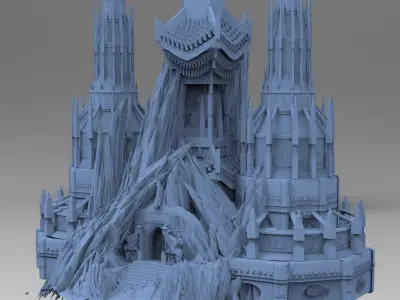 Castle Spiked Rocks 3 designs 3D model