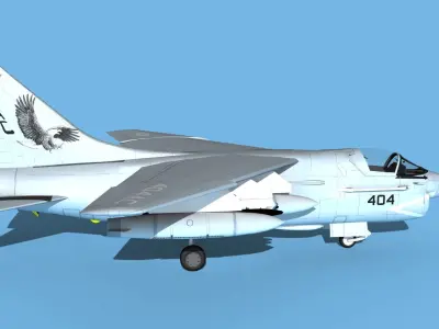 Chance Vought A-7C Corsair II V29 USN 3D model