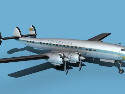 Lockheed L1649 Star Liner Lufthansa 3D model