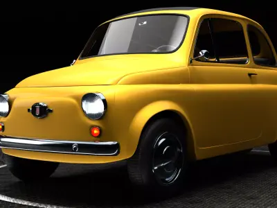 Fiat 500 Free low-poly 3D model