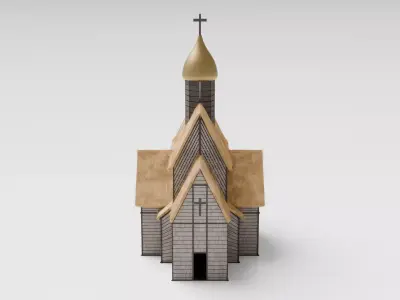 Slavic Church Low-poly 3D model