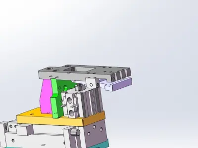 Clamping jaw mechanism Low-poly 3D model