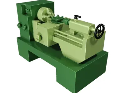 Fabulous Lathe Toy Low-poly 3D model