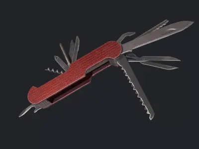 Red Army Knife - Knife - Weapon - Army Prop - Swiss Army Knife Low-poly 3D model