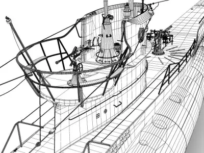 Type VIIc U-Boat 3D model