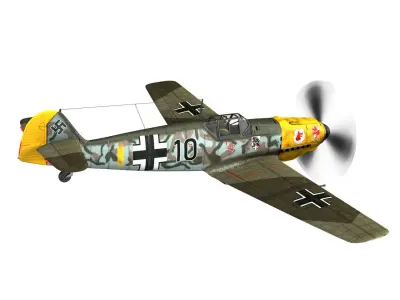 Messerschmitt - BF-109 E - Black 10 3D model