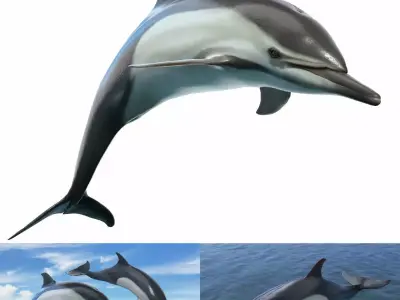 Delphinus Dolphi Animated 3D model