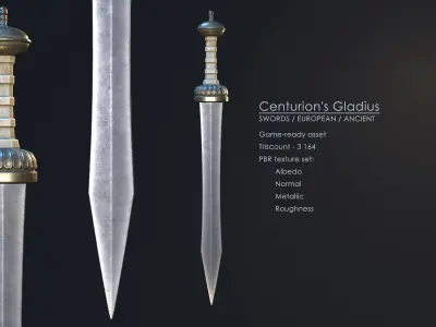 Centurion Gladius Low-poly 3D model
