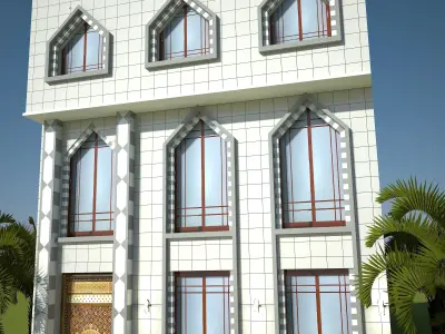 Masjid Elevation Islamic 151 Low-poly 3D model