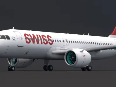 Swiss A320 3D model