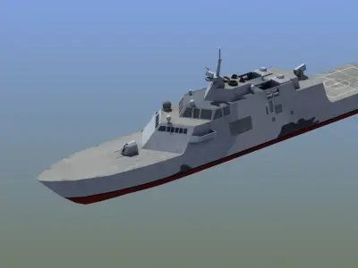 LCS1 Littoral Combat Ship Low-poly 3D model