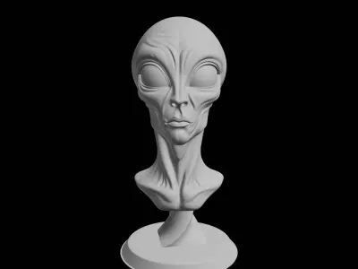 Alien Creature Bust Sculpture 3D print model