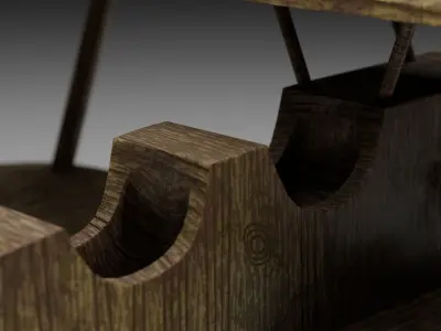 Wooden Plane Low-poly 3D model