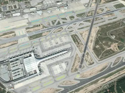 Barcelona International Airport Spain Free 3D model