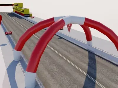 Finish line - Journalists boxes 3D model