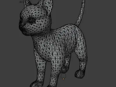 Cat White  Low-poly 3D model