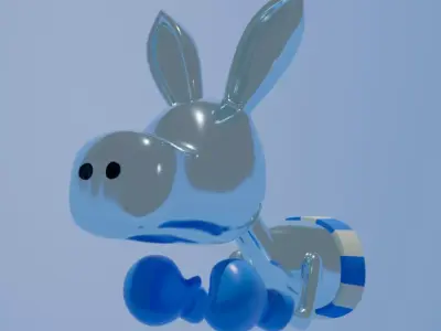 Democrat Donkey Boxer Statue  Low-poly 3D model