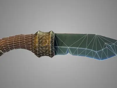 Stylized Fantasy Knife Low-poly 3D model