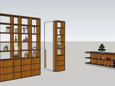 Open unit and Bar counter Free low-poly 3D model