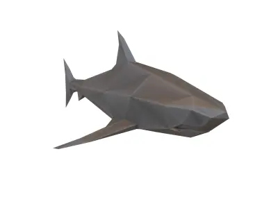 Low Poly Shark v1 012 Low-poly 3D model