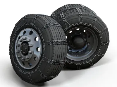 Snow chain truck wheels 3D model
