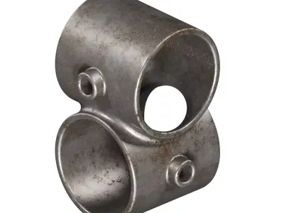 Rusty Crossover Pipe Fitting 3D model