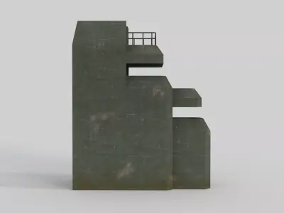 Low Poly Bunker Low-poly 3D model