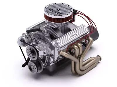 Edlebrock Chevy 355Ci V8 Low-poly 3D model