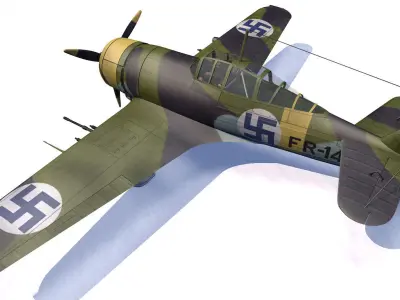 Fokker D-21 - D-XXI - Finnish 3D model
